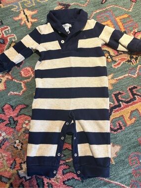 Ralph Lauren Navy & Cream Striped One-Piece